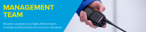 MAnagement team banner - we pride ourselves on our high-effective teams