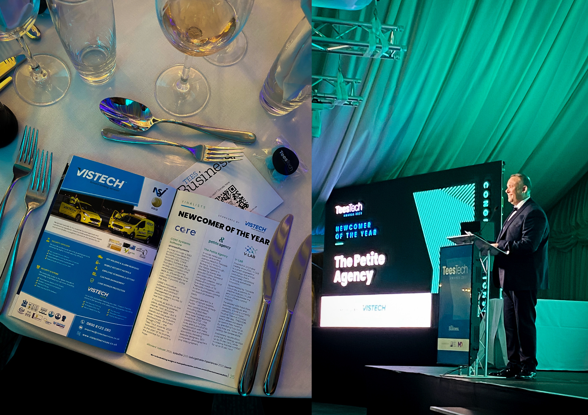 Vistech Services attend Tees Tech Awards as Sponsors of the Newcomer of the Year Award 2023
